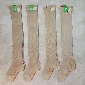 Vintage Children's Long Stockings 4 Pairs Mayknit Hosiery Rayon & Cotton 6 1/2 D